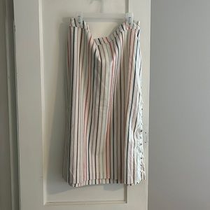 Madewell striped skirt with button side detail